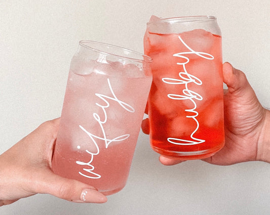 Hubby + Wifey Customized Wedding Glasses