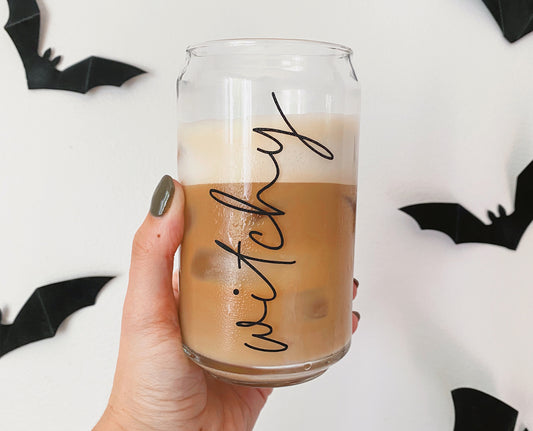 Witchy Can Shaped Glass