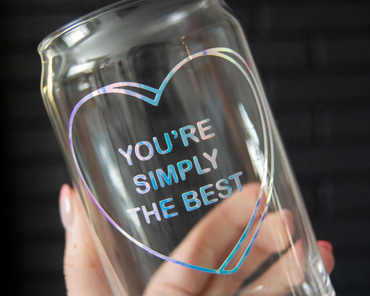 Simply the Best Can Shaped Glass