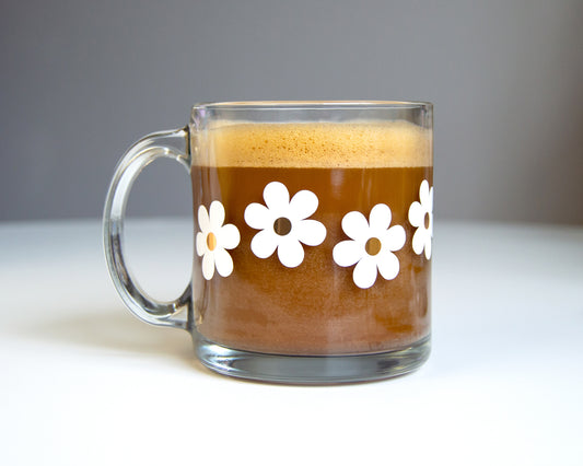 Daisy Clear Glass Mug