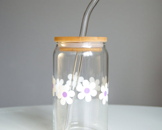Daisy Beer Can Glass
