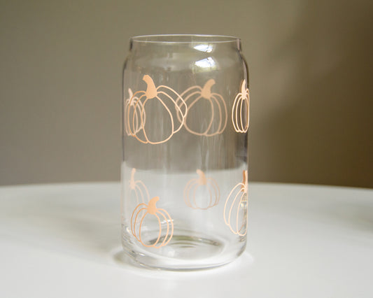 Pumpkin Pattern Can Glass