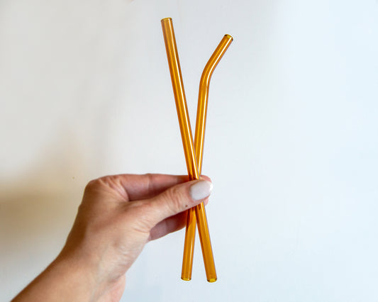 Amber Reusable Glass Straw