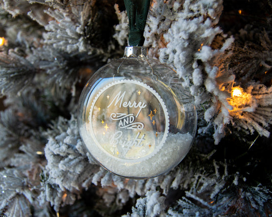 Merry & Bright Glass Ornament