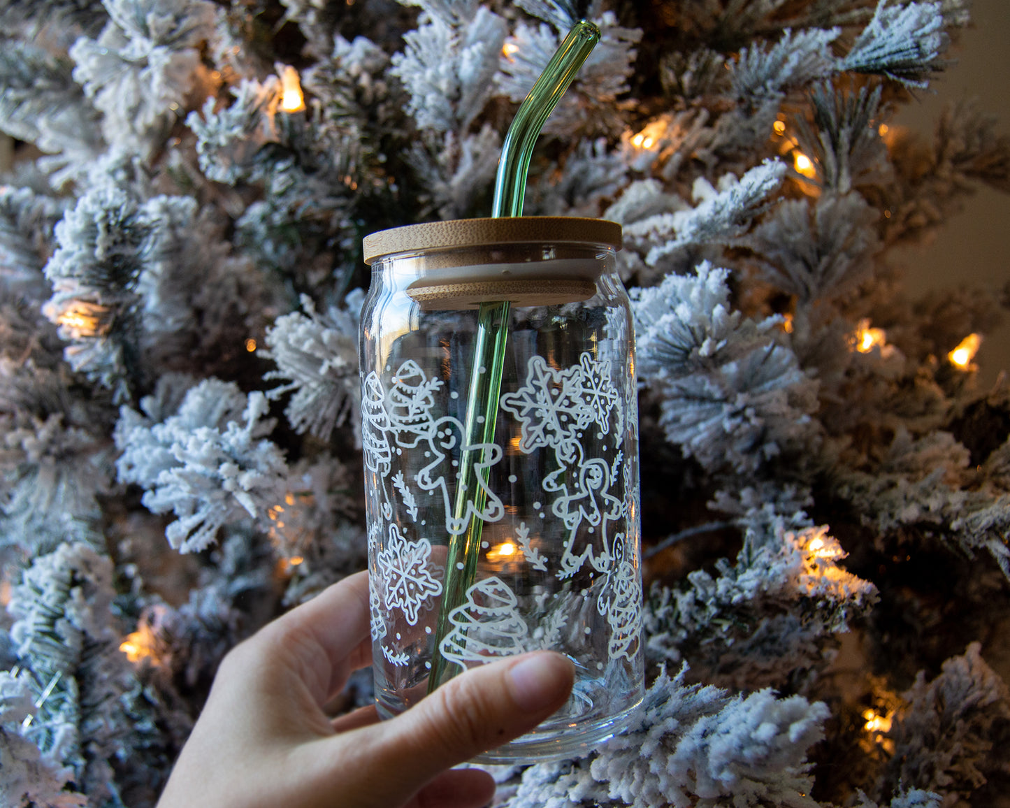 Green Reusable Glass Straw