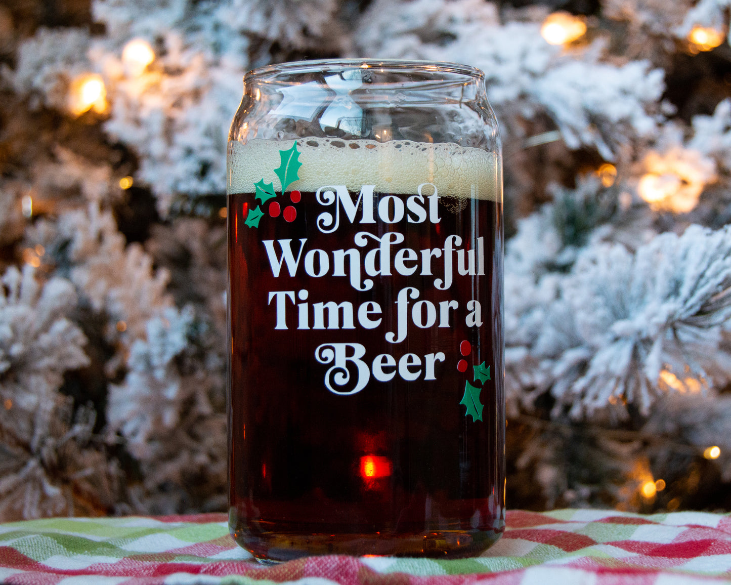 Most Wonderful Time Beer Can Glass