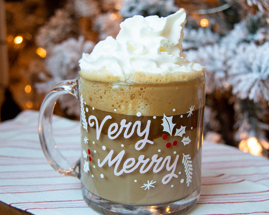Very Merry Clear Glass Mug