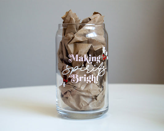 Making Spirits Bright Can Glass