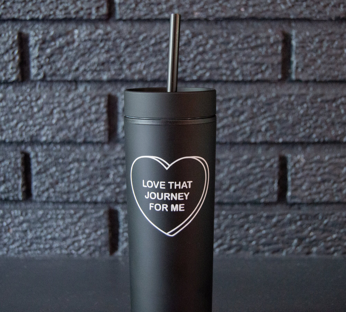 Love That Journey For Me Matte Black Tumbler