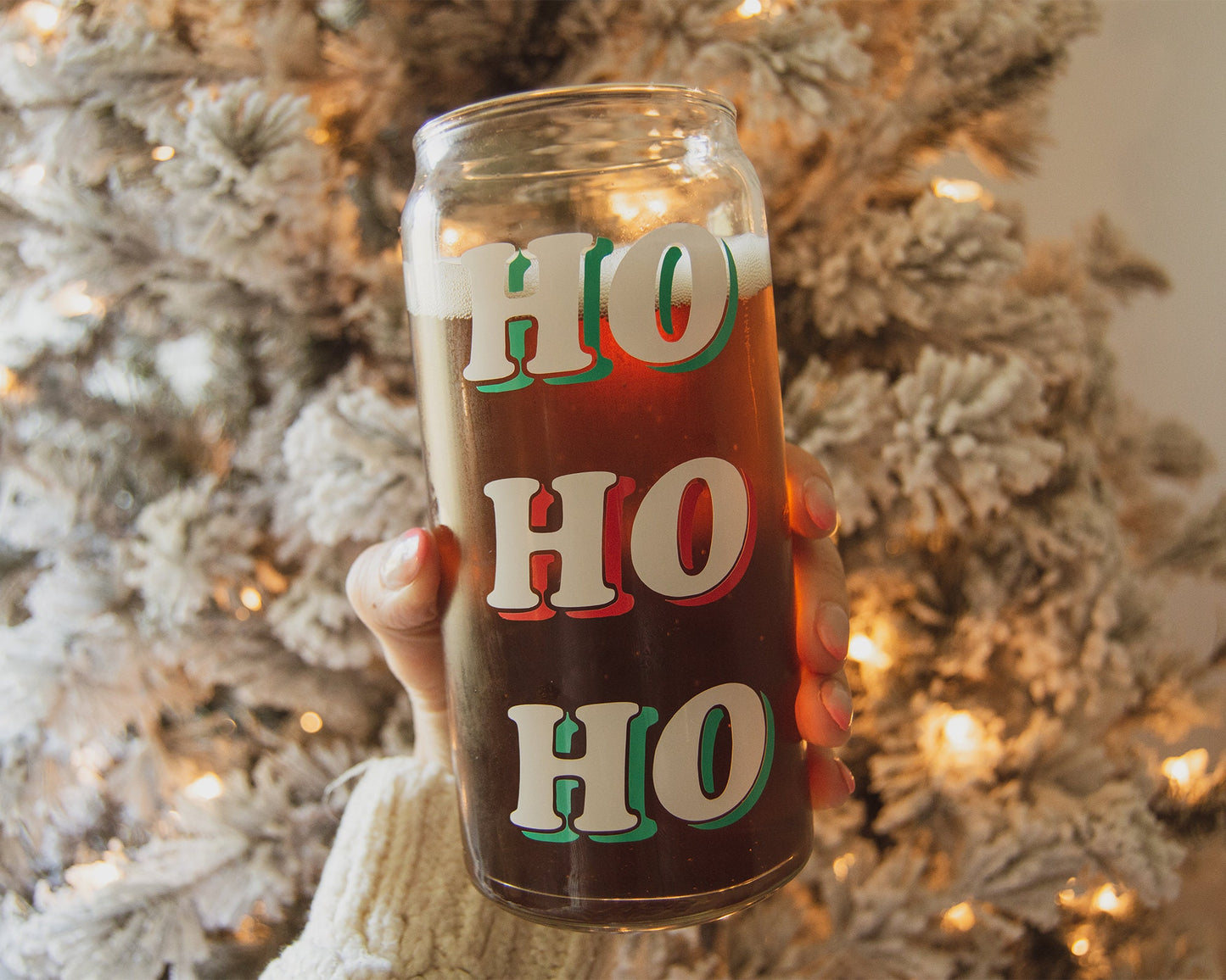HoHoHo + FaLaLa Beer Can Glasses