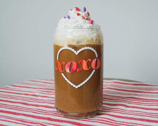 XOXO Heart Beer Can Glass