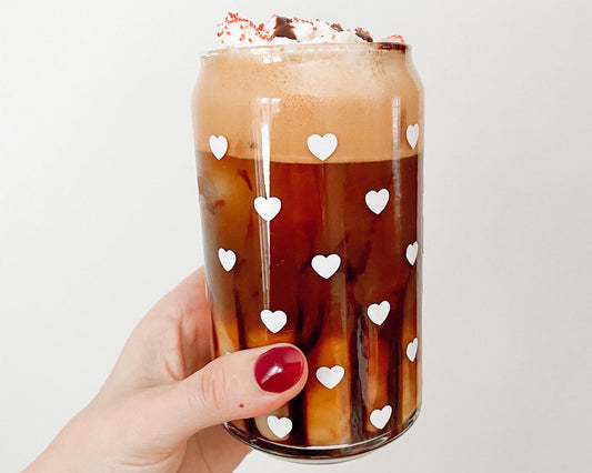 Heart Pattern Beer Can Glass