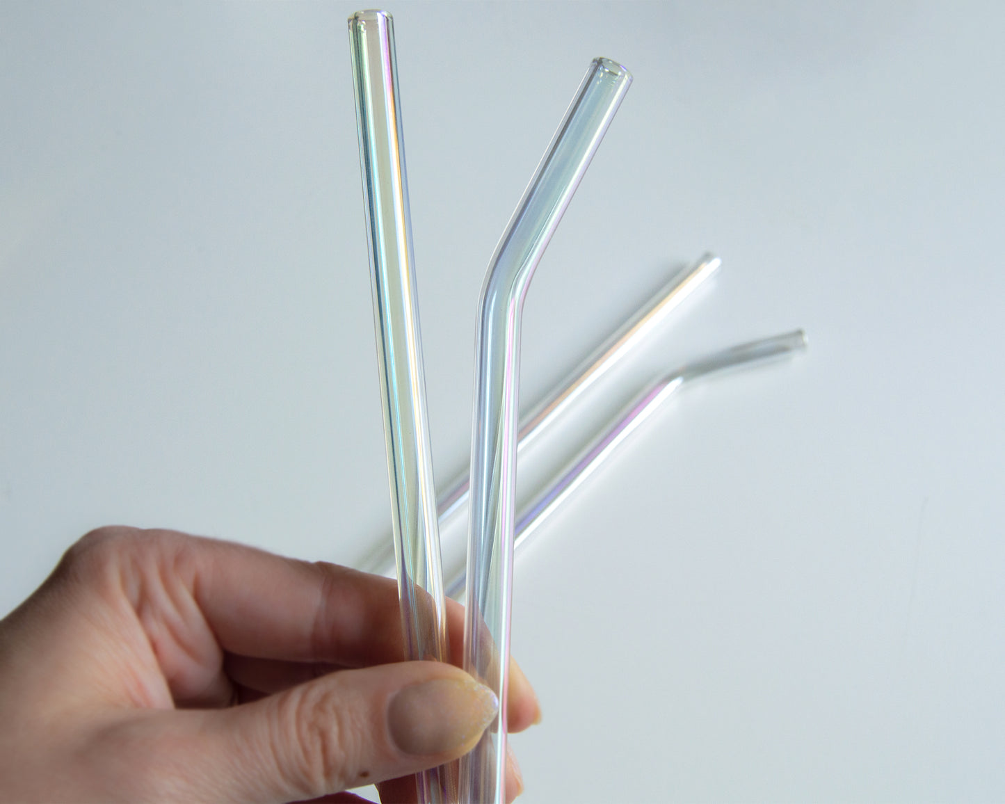 Iridescent Reusable Glass Straw