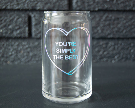 Simply the Best Can Shaped Glass
