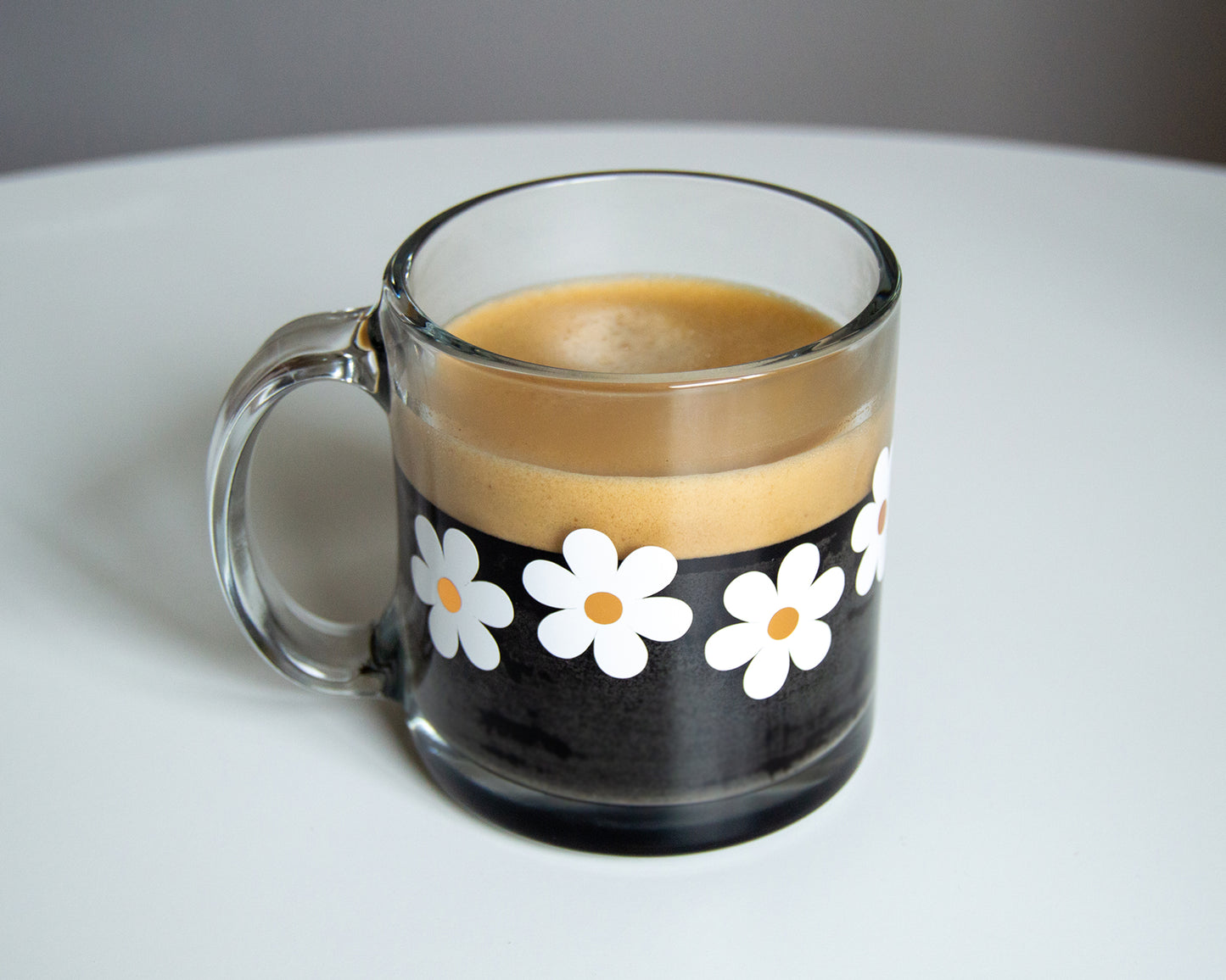 Daisy Clear Glass Mug