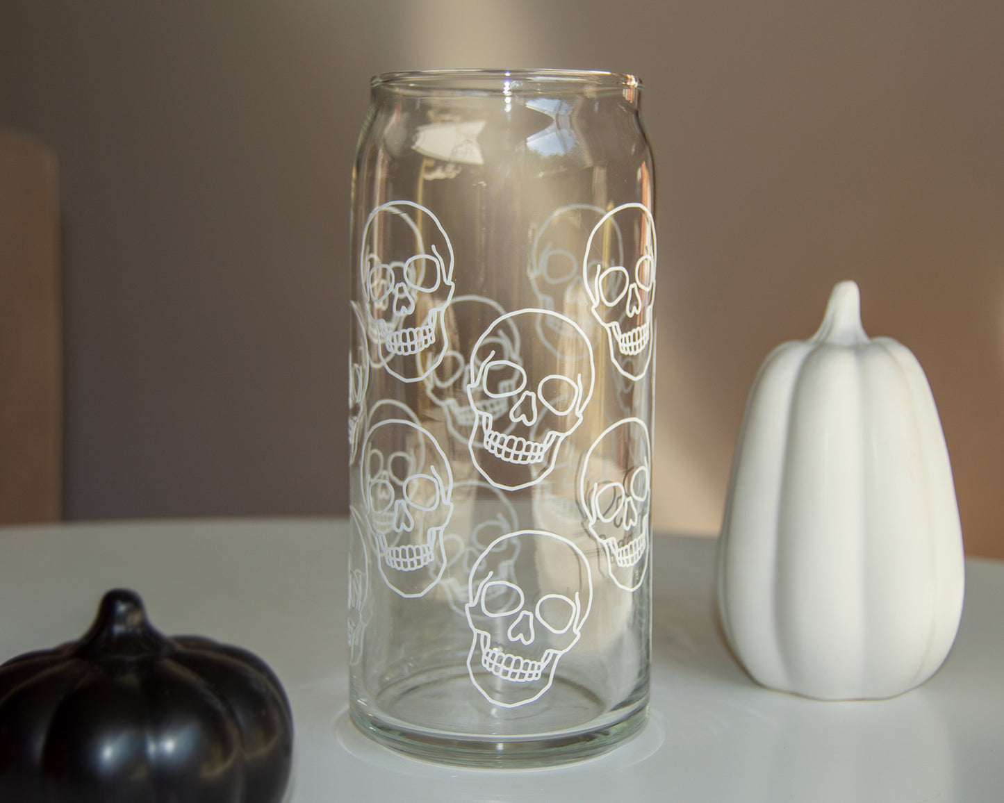 Skull Pattern Can Glass