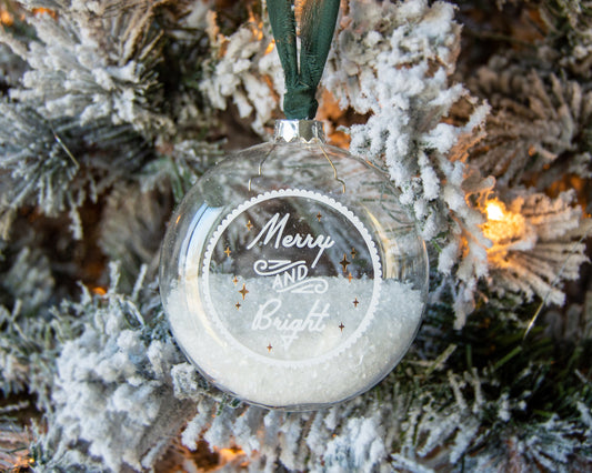 Merry & Bright Glass Ornament