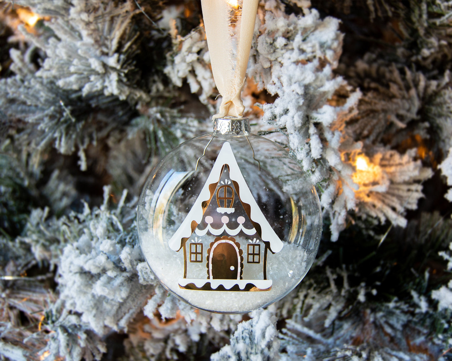 Gingerbread House Glass Ornament