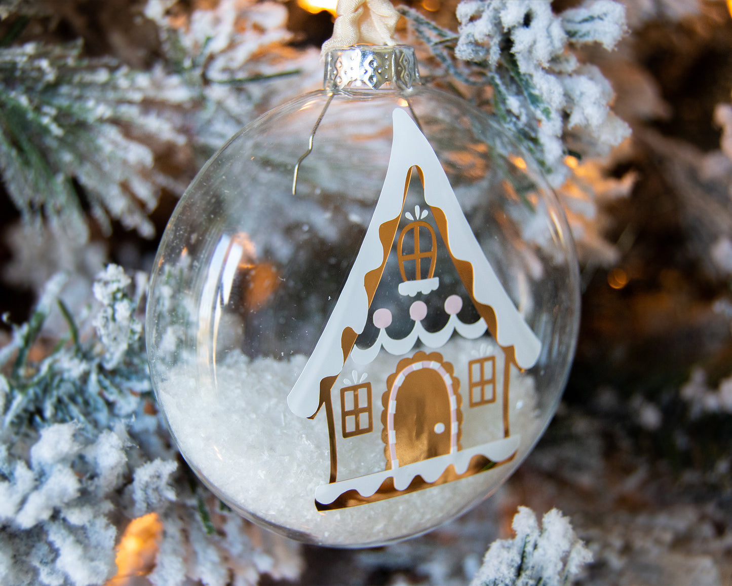 Gingerbread House Glass Ornament