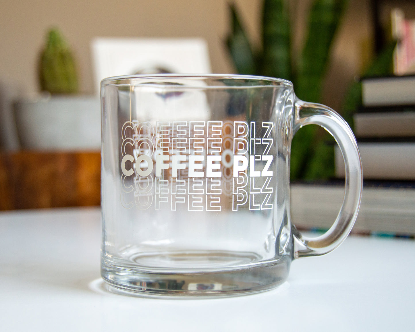 Coffee Plz Clear Glass Mug