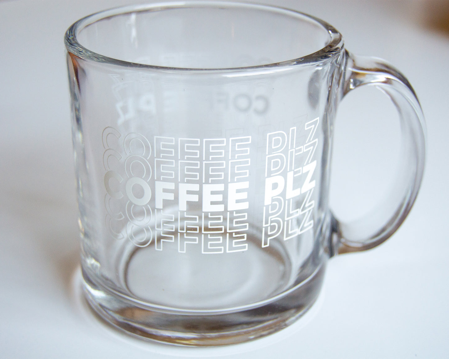 Coffee Plz Clear Glass Mug