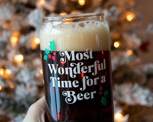 Most Wonderful Time Beer Can Glass