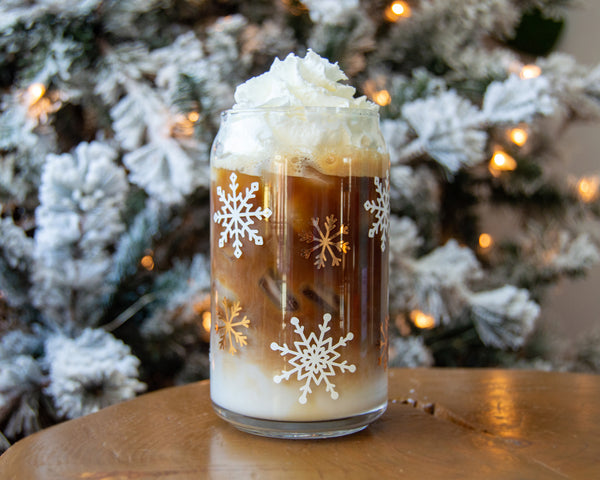 Christmas Truck Beer Can Glass,christmas Trees And Snowflake Ice