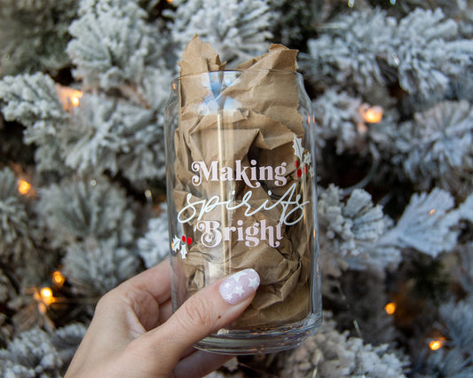 Making Spirits Bright Can Glass