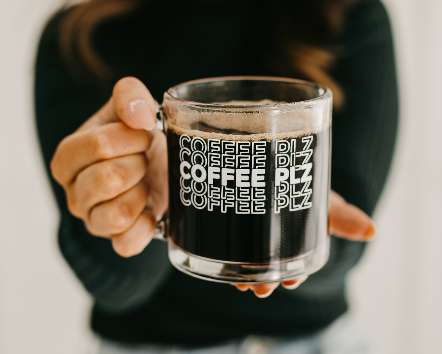 Coffee Plz Clear Glass Mug