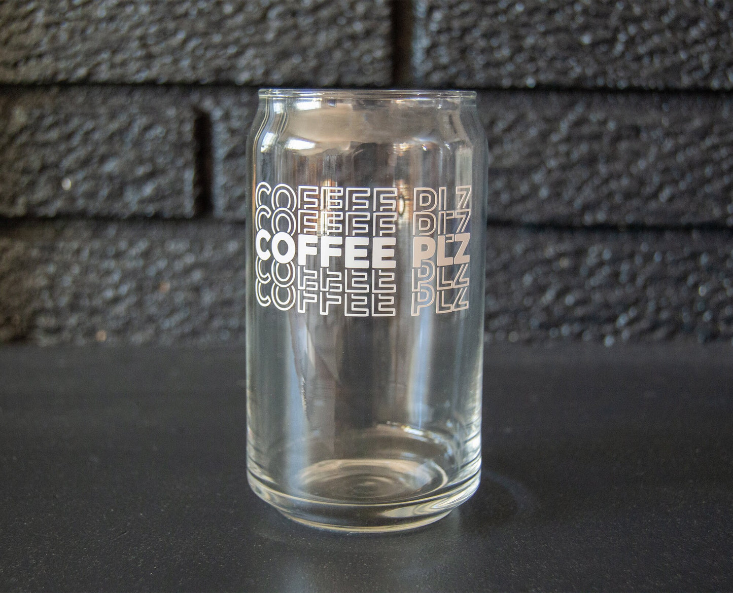 Coffee Plz Can Shaped Glass