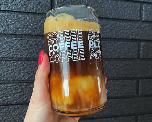 Coffee Plz Can Shaped Glass