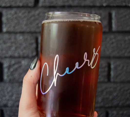 Cheers Can Shaped Glass