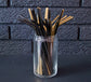 Reusable Black and Gold Stainless Steel Straws
