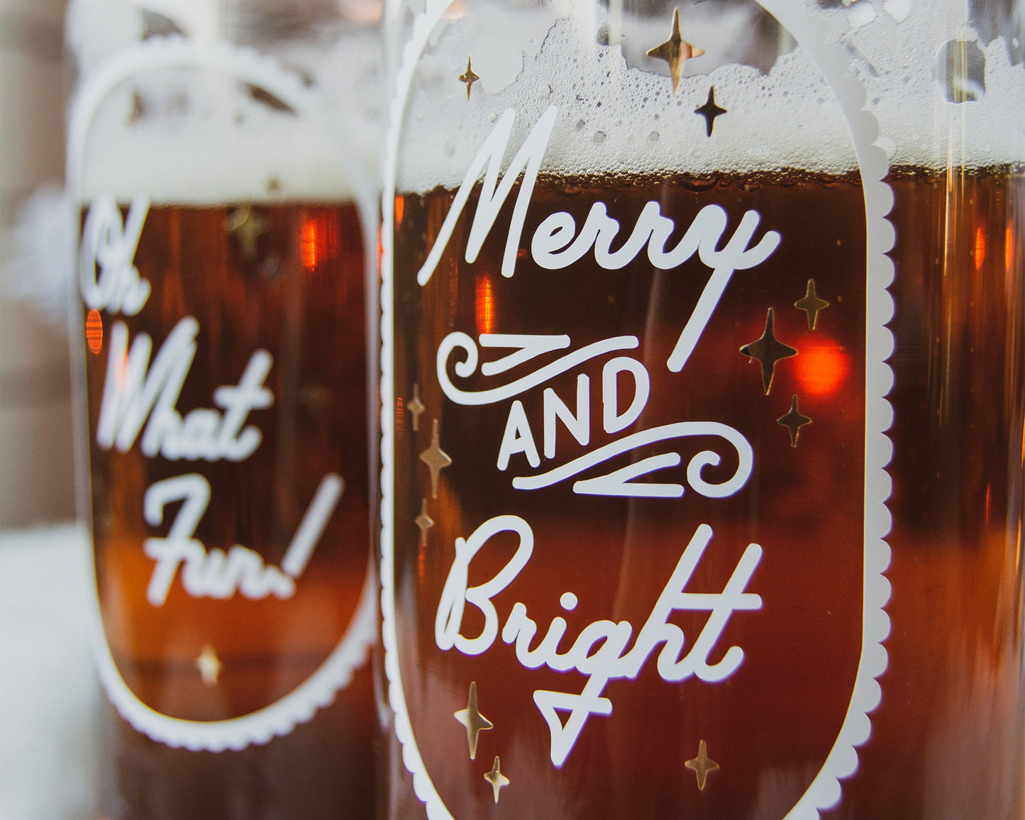 Merry & Bright Can Shape Glass