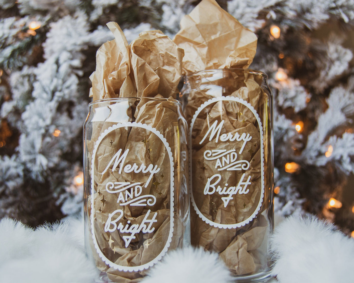 Merry & Bright Can Shape Glass