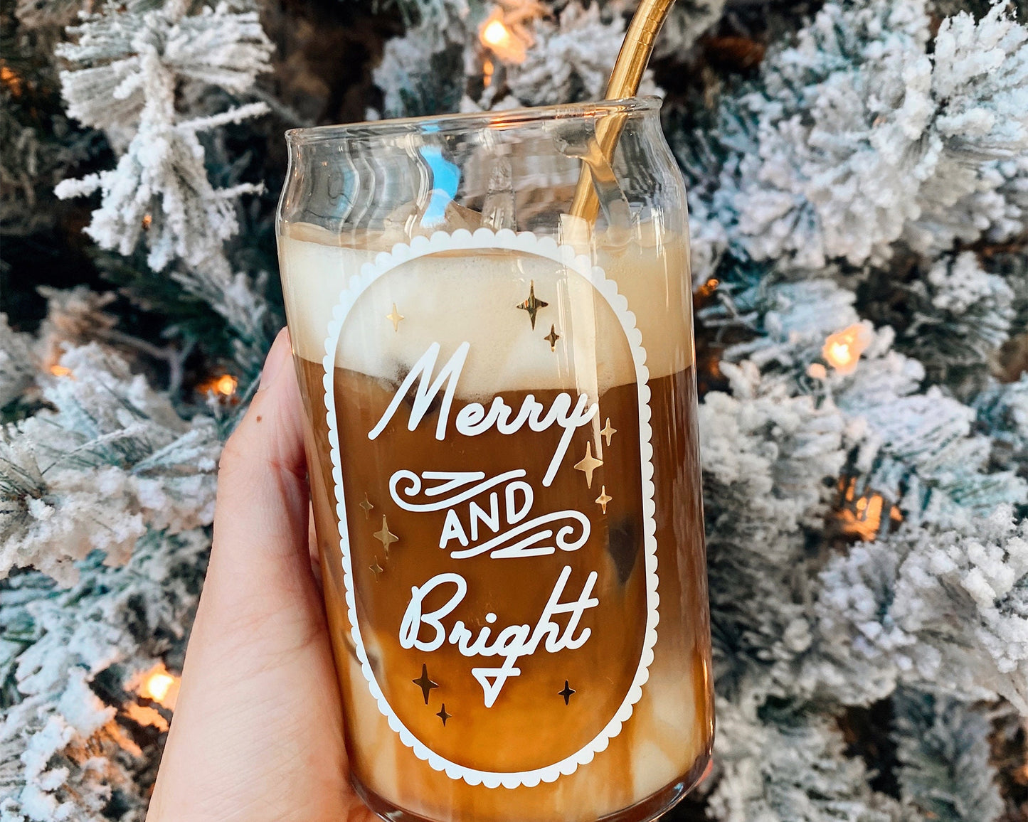 Merry & Bright Can Shape Glass